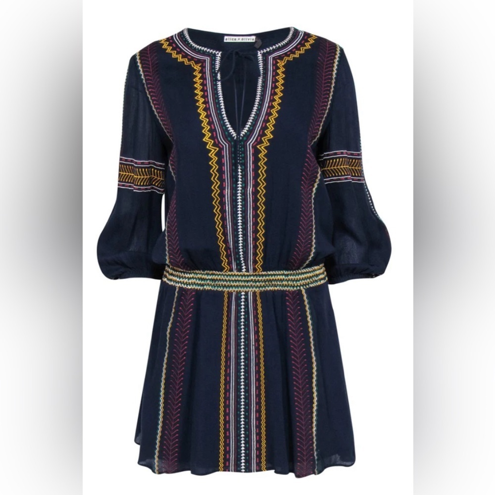 Alice & Olivia Jolene Embroidered Dress, Size 4